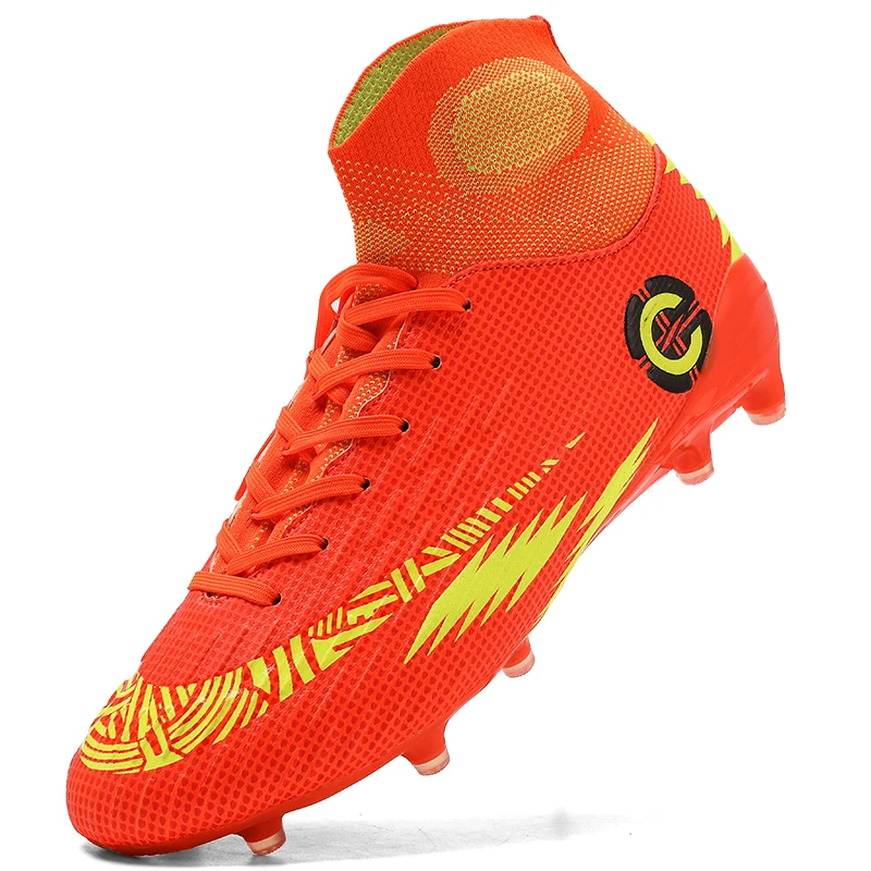Лидер продаж Мужская футбольная обувь высокие бутсы футбольные Длинные шипы