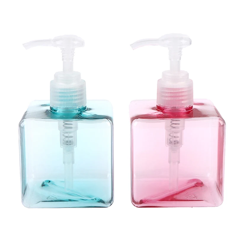 

250ml Plastic Square Refillable Bottle Shower Gel Shampoo Soap Liquid Dispenser Container 1PCS