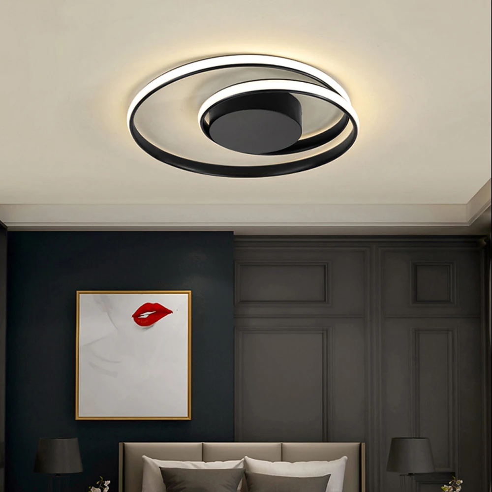

Белая, черная, Золотая потолочная лампа с поверхностным креплением, современные потолочные светильники для домашнего декора, светодиодная ...