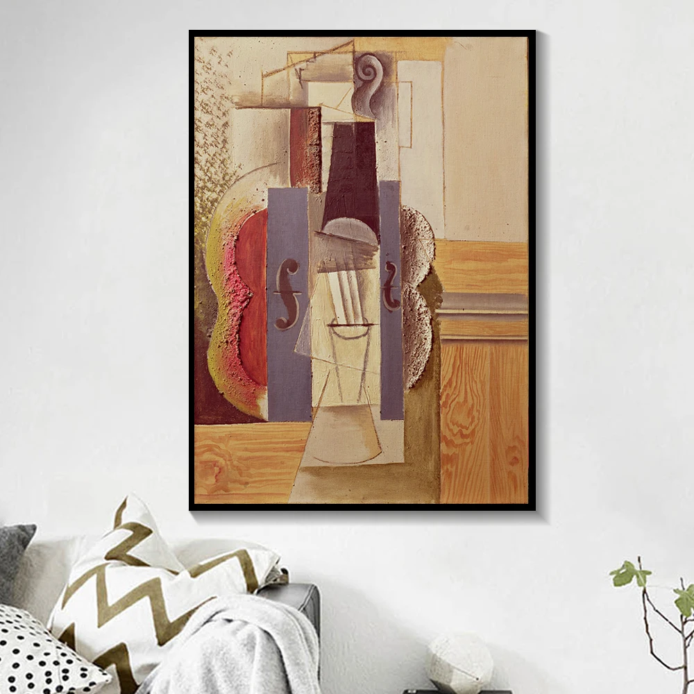 Скрипка музыкальные абстрактные постеры инструменты холст печать картина для