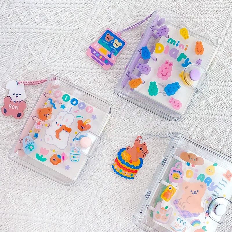 

Mini Photo Album Photocard Binder with Key Chain Transparent Kpop Star Card Collection Book 3Inch Journal Mini PhotoAlbum5x7