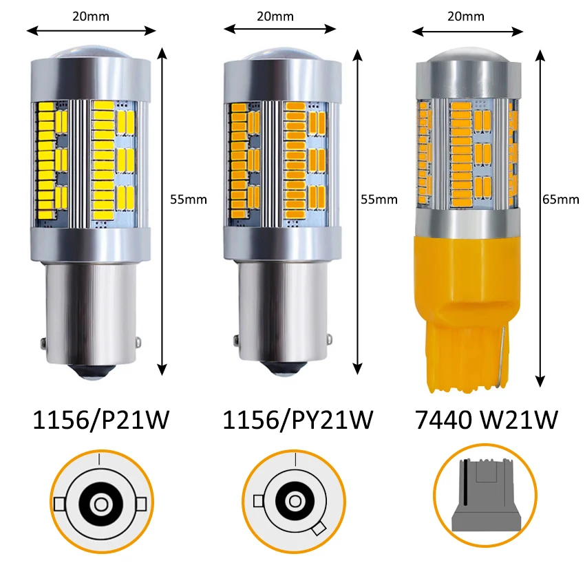 1156 P21W PY21W 7440 W21W T20 4014 105SMD Canbus НЕ Hyperflash светодиодный светильник для обратный сигнал