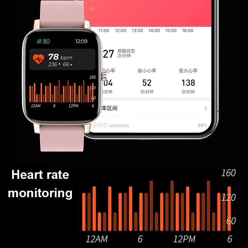 

Smart Watch Men Sports Fitness Tracker 1.69Inch Touch Screen Waterproof Smartwatch Woman Bluetooth Clock For IOS Android Phone