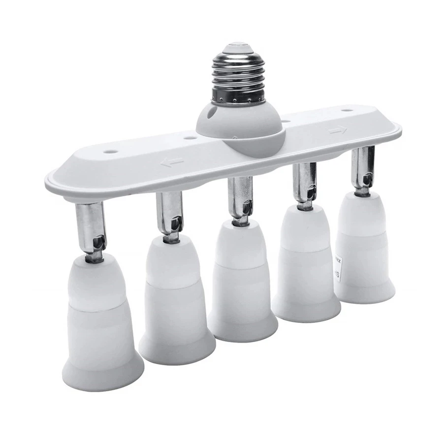 

Thrisdar 360 Degrees LED Bulb Lamp Holder 1/5 in 1 E27 Base Socket Splitter LED Lamp Socket Light Bulb Adapter Holder