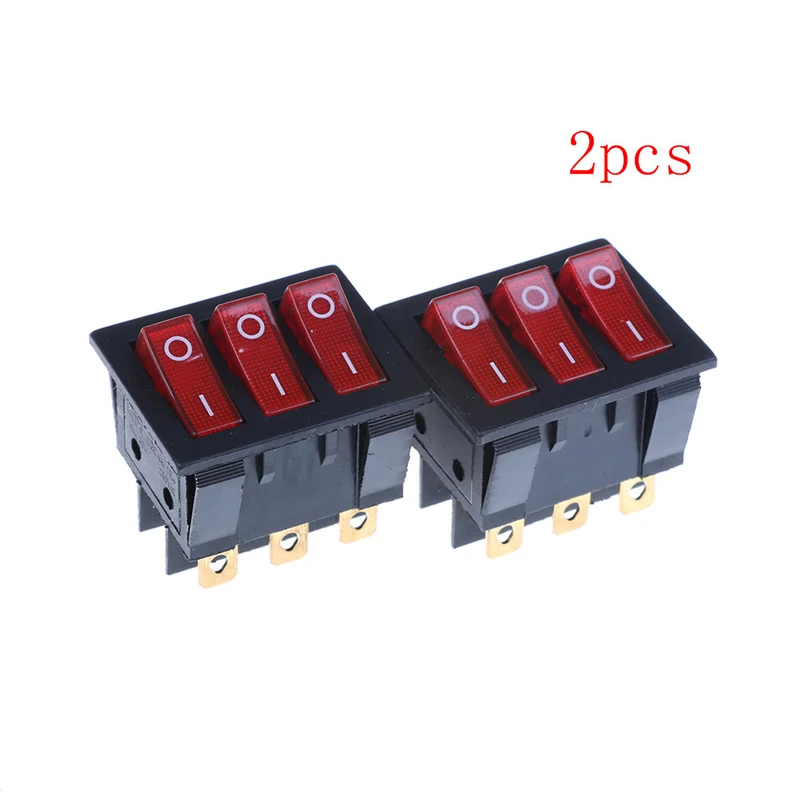 

2PCS/lot Rocker Switch KCD4 Triple 9-pin Rocker Switch 15A/250V New