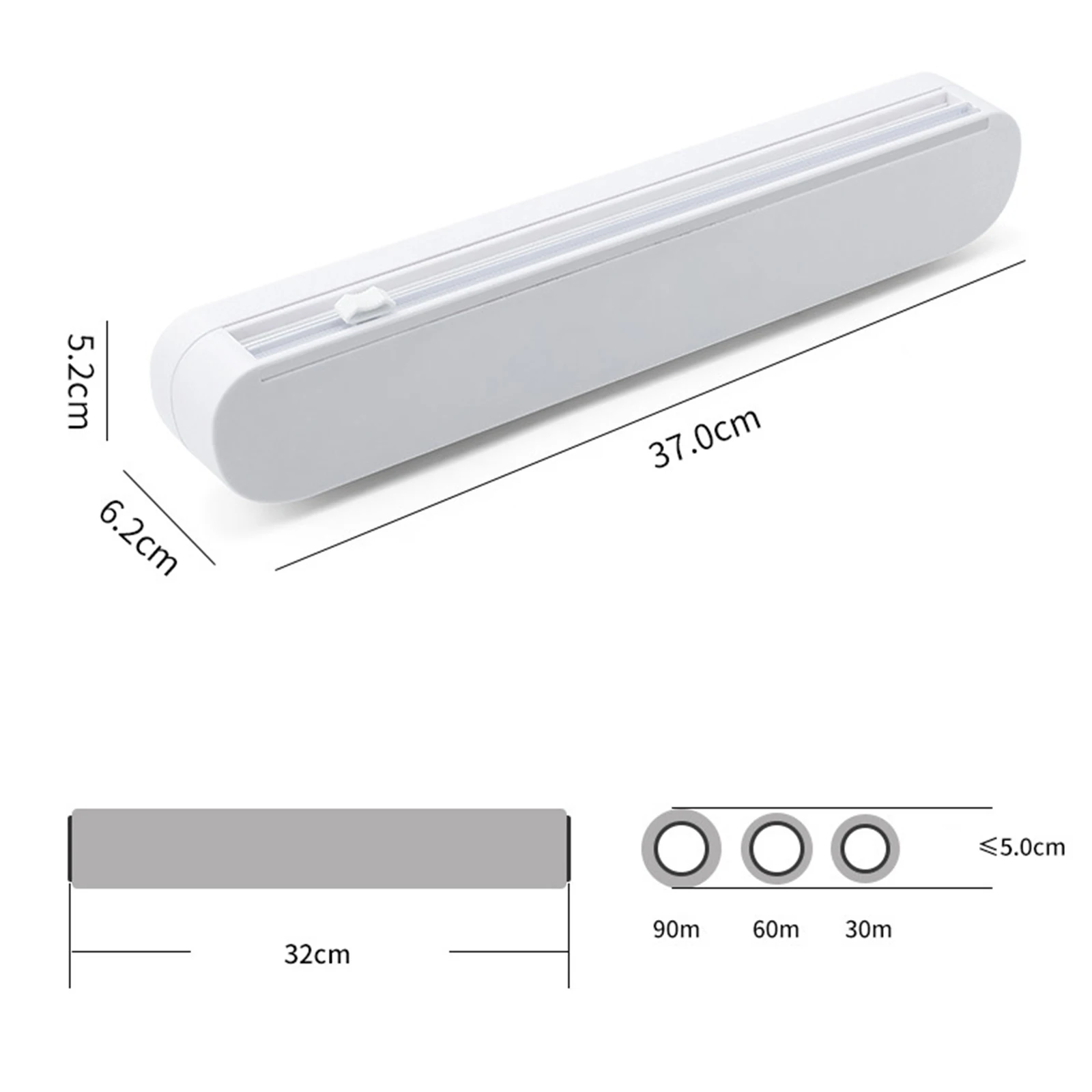 

Food Wrap Dispenser Foil Cling Film Cutter Storage Holder Box for Kitchen