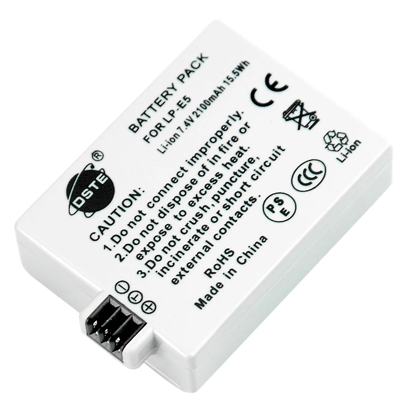2шт 2100mAh 7 4 V 15.5Wh DSTE LP-E5 батарея для камеры 1 * DC зарядное устройство Canon 450D 500D 1000D Kiss