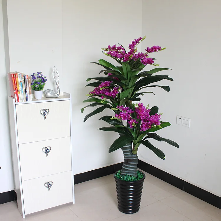Искусственные цветы 150 см Снежная Орхидея cymbidium искусственные растения для дома