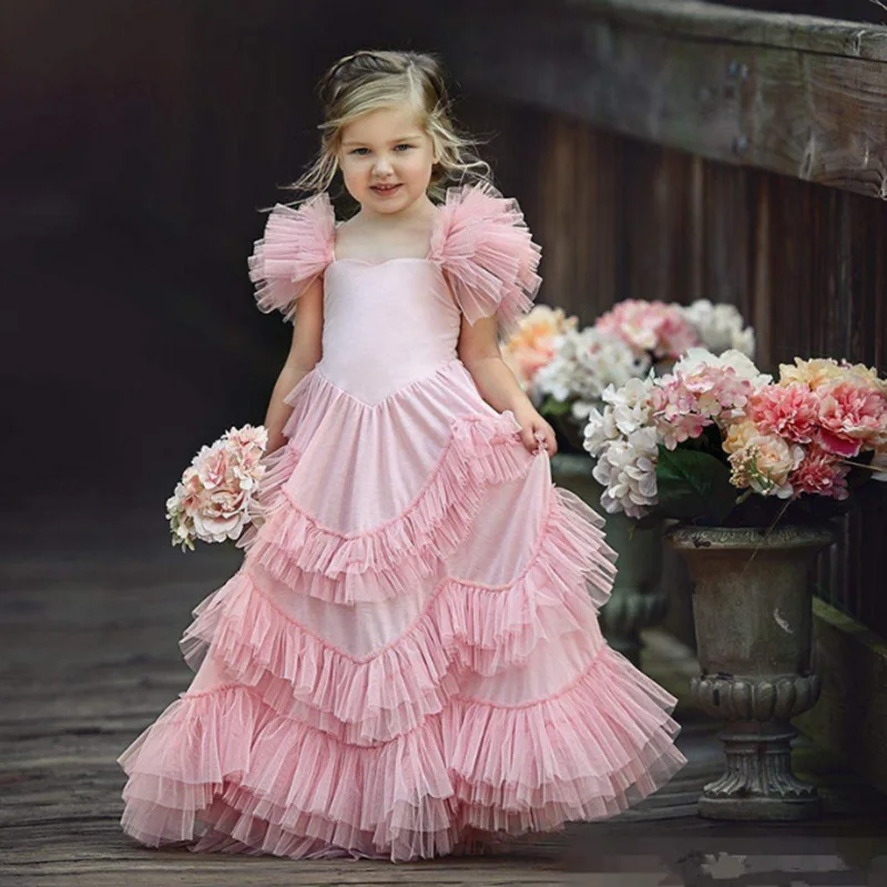 Picture style Великолепные Платья с цветочным узором для Девочек Пышные вечерние платья принцессы из тюля с аппликацией на день рождения платья для первого причастия - Цвет: Picture style