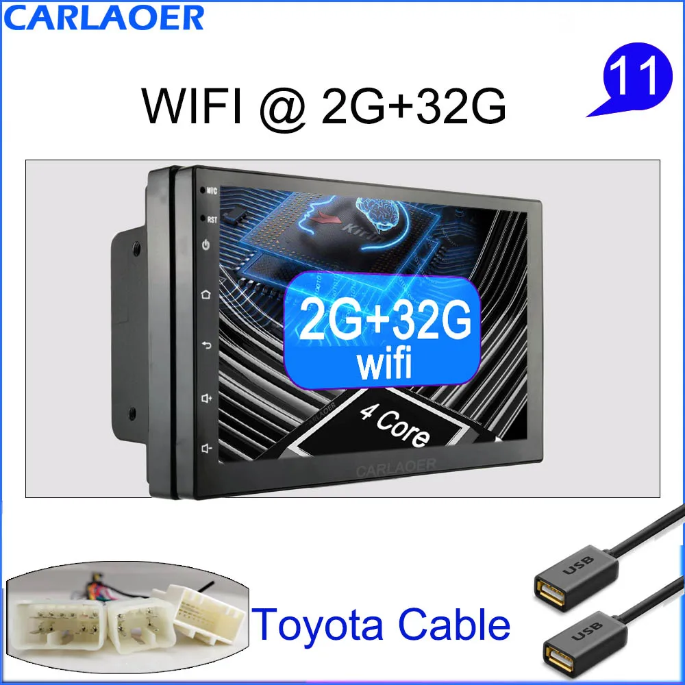 2G 32G TOYOTA Автомобильный мультимедийный плеер Andriod gps навигация 2DIN HD Авторадио 4G WiFi USB FM 2 Din " автомобильный аудио Радио стерео видео 1G 2G ram - Цвет: 2G 32G TOYOTA