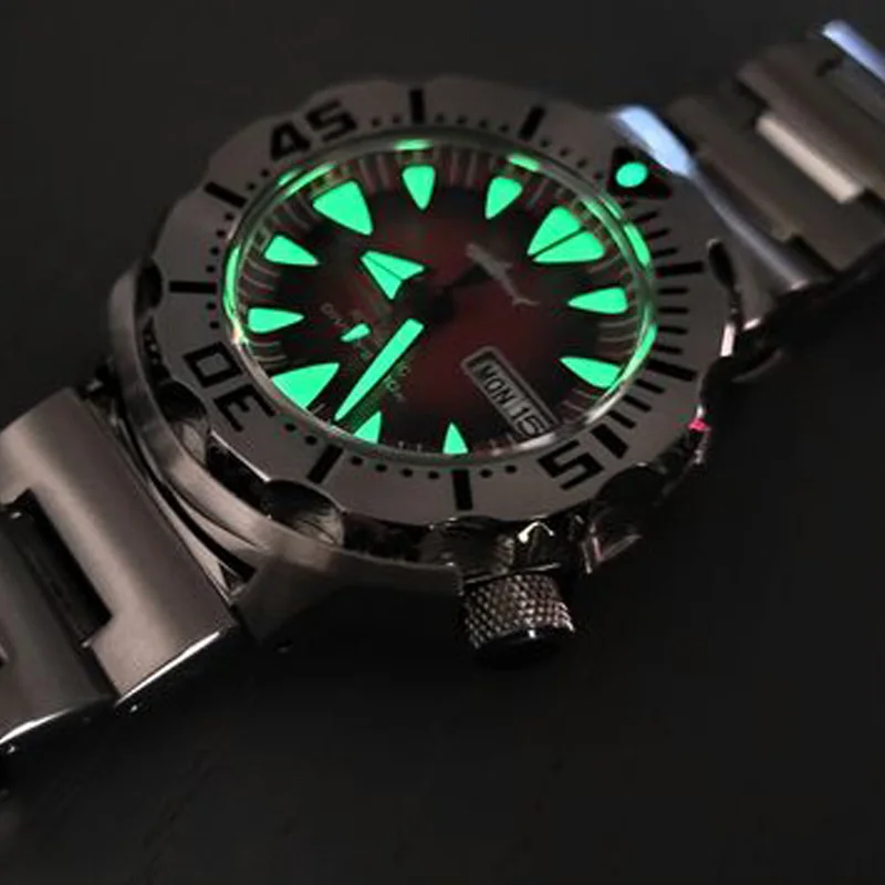 Мужские часы Heimdallr Monster Diver с синим циферблатом и сапфировым стеклом из