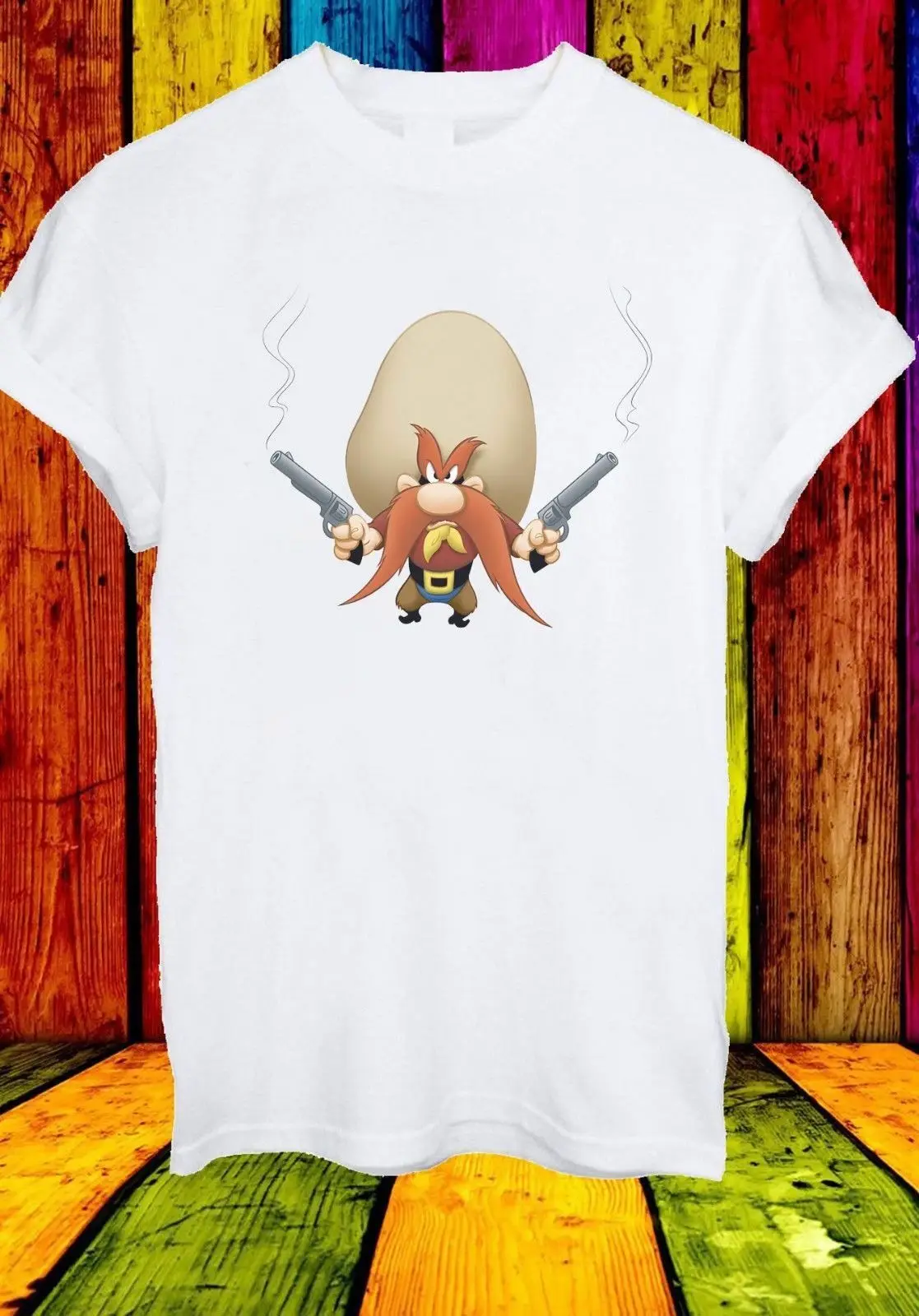 Yosemite Sam с пистолетами машина мужчины женщины унисекс футболка жилет Топ