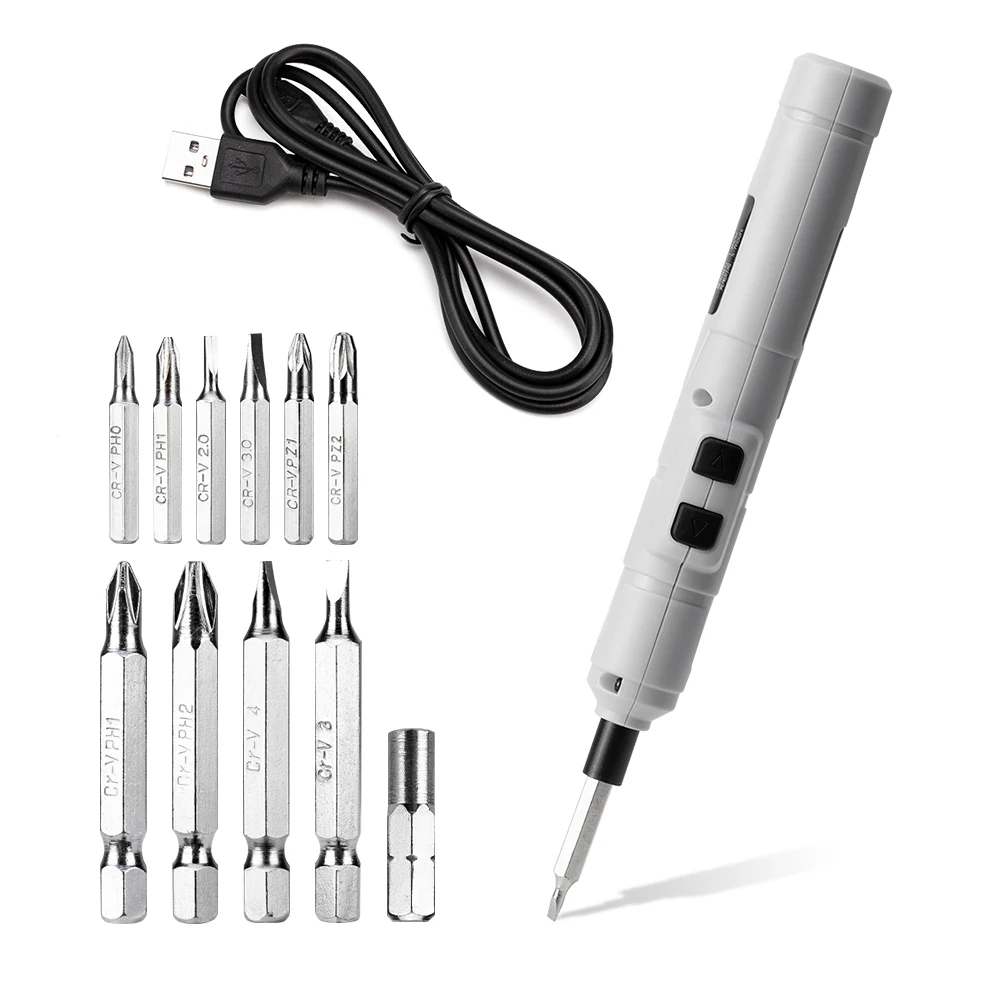 

3.6V DC Mini Electric Screwdriver Small Cordless Power Screwdrivers Set with Precision Drill Bits USB Charger Tools Degausser