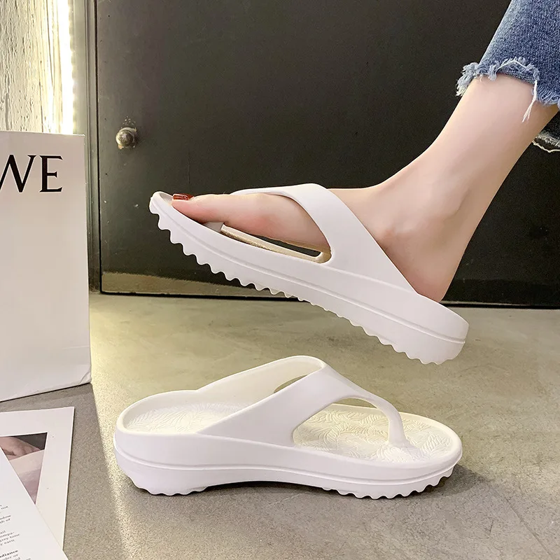 

Size 44 Summer Women EVA Platform Flip Flops Wedges Beach Casual Shoes Ladies Black Soft Non-Slip Slippers Zapatos De Mujer