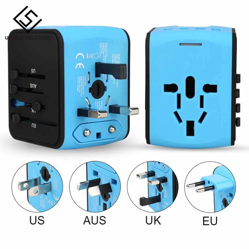 

Travel adapter Universal Power Adapter Charger international adaptor wall Electric Plugs Sockets Converter EU/US/UK/AU Plug