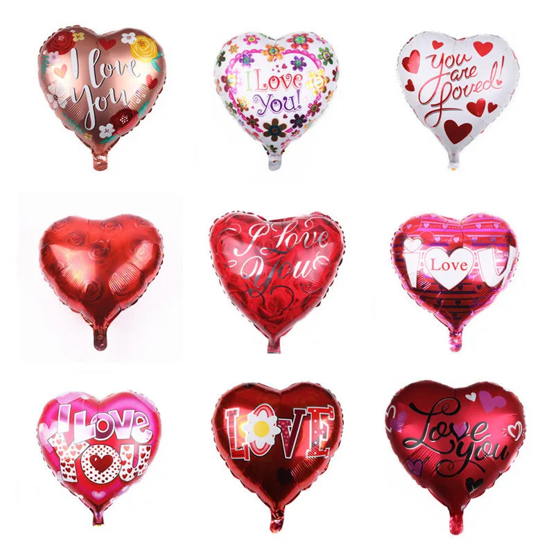

18inch Heart-shaped Printing Love Aluminum Foil Balloon Valentine's Day Wedding Party Birthday Decoration Romantic Confession