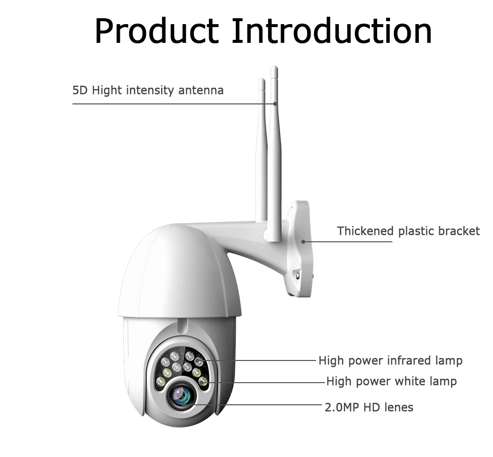 NengIP камера WiFi 1080P Беспроводная камера с автоматическим отслеживанием PTZ скоростная купольная камера наружного видеонаблюдения Водонепроницаемая камера ИК для дома и улицы Surveilance