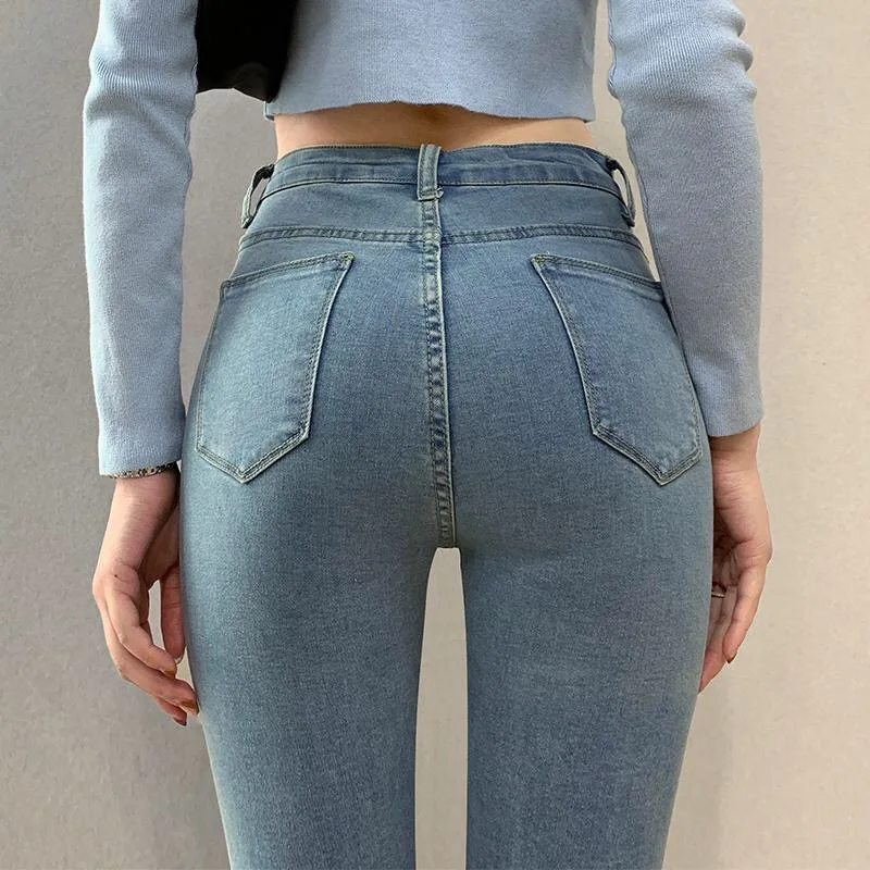 

Plus Size Boyfriend Jeans for Women Sexy Stretch Skinny High Wasited Jeans Cotton Denim Trousers Elastic Winter Pencil Pants