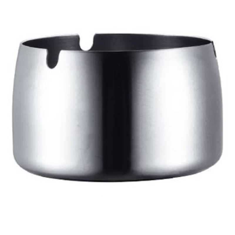 

Round Durable Protable Ash Tray Stainless Steel High Temperature Resistant Coverless Ashtrays Tobacco Bowl Desktop Ash Holder