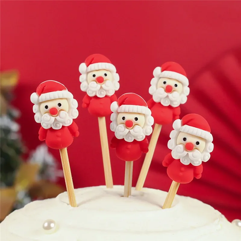Christmas Cake Topper Elk Xmas Decoration 2022 New Merry Cupcake ToppersParty Home Decor | Дом и сад