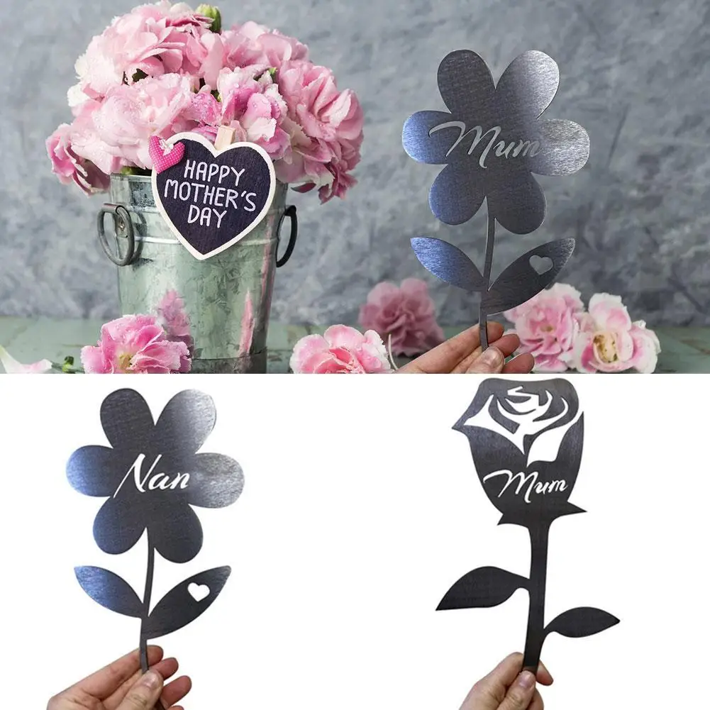 

Mum Flower Rustic Garden Sculpture, Hand Forged Metal Garden Board Hot Rose Art E4F2