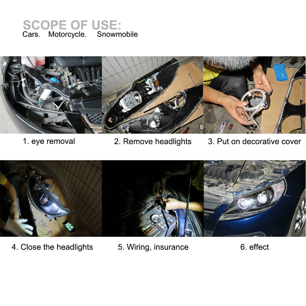 

Nlpearl 2PCS Car Light Assembly Angel Eyes Led 60/70/80/90/100/110/120 mm Daytime Running Light for For BMW E36 E39 E60 E92 E63