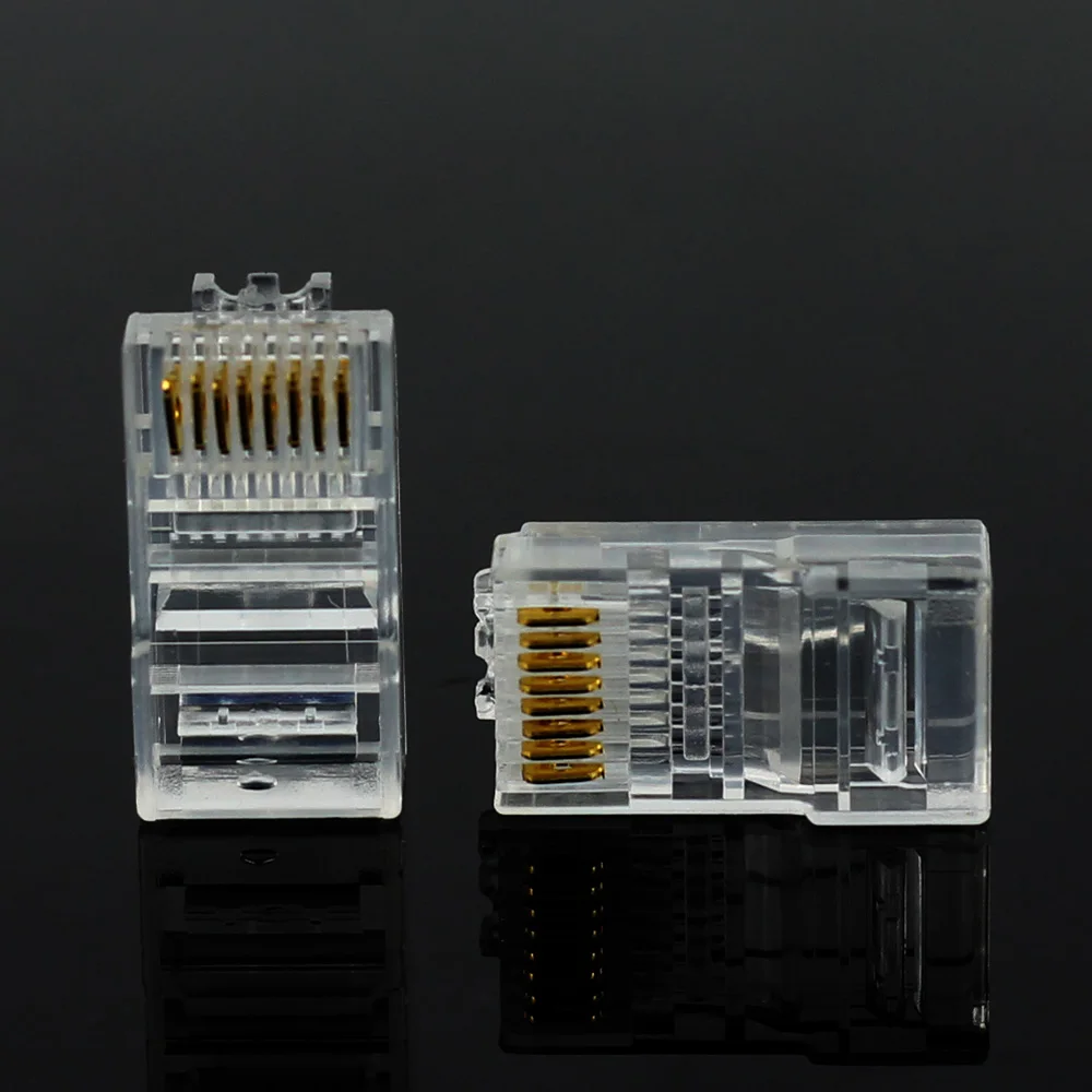 ESCAM 20/50/100 шт. RJ45 Ethernet кабели модуль штекер сетевой разъем кристалл головки Cat5 Cat5e