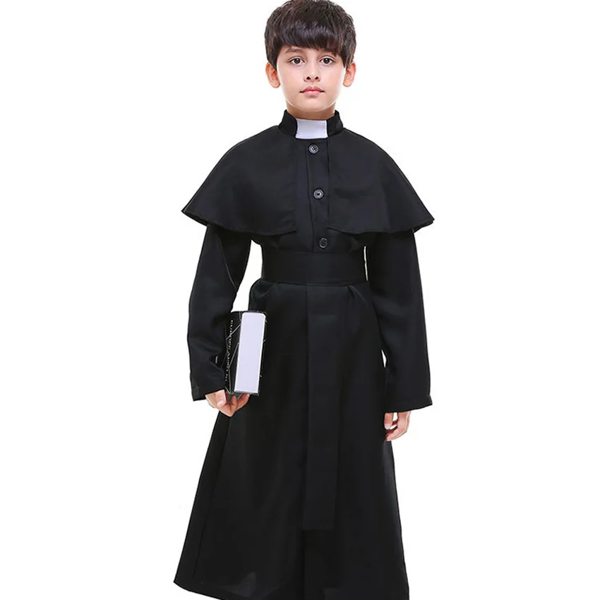 Костюм священника на Хэллоуин для мальчиков детский католический Бог отец