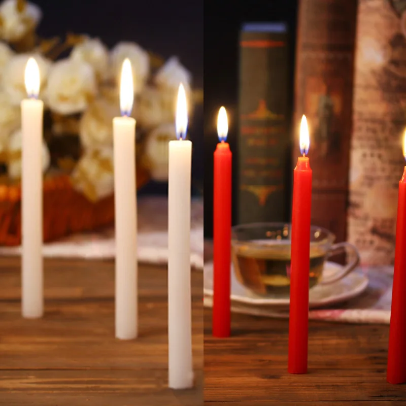 10pcs/set Home Decorative Candles Household Smokeless general Red candle Romantic Wedding Decoration long stick emergency |