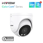 Полноцветная Ip-камера H.View с ночным видением, 6 МП, Poe, 8 Мп, камера видеонаблюдения s, 4K, купольное аудио, видеонаблюдение со слотом для Sd-карты