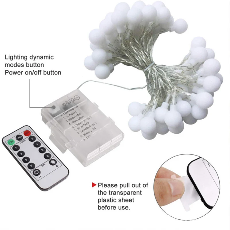 

Christmas Decoration LED Ball String Lights Fairy Garland AA Battery powered For Christmas Wedding garden party decoration lamp