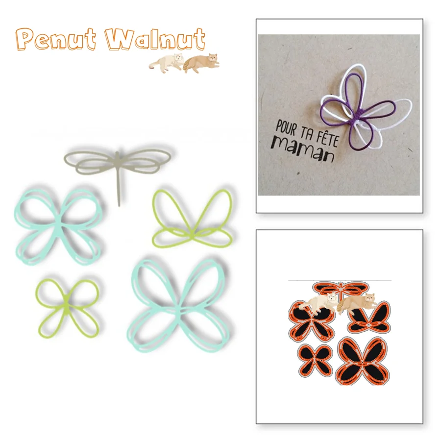 Бабочка Стрекоза металлические режущие штампы DIY трафареты для скрапбукинга