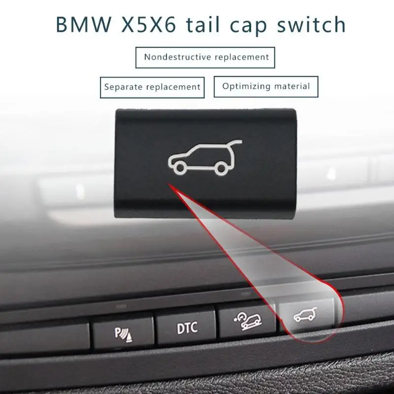 Крышка задней кнопки багажника для BMW X5 E70 06 13 X6 E71 08 14 пластиковая черная задняя