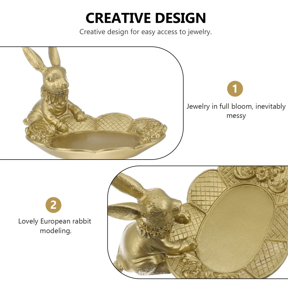 

Unique Jewelry Dispaly Stand Sitting Rabbit Shaped Jewelry Holder Storage Tray