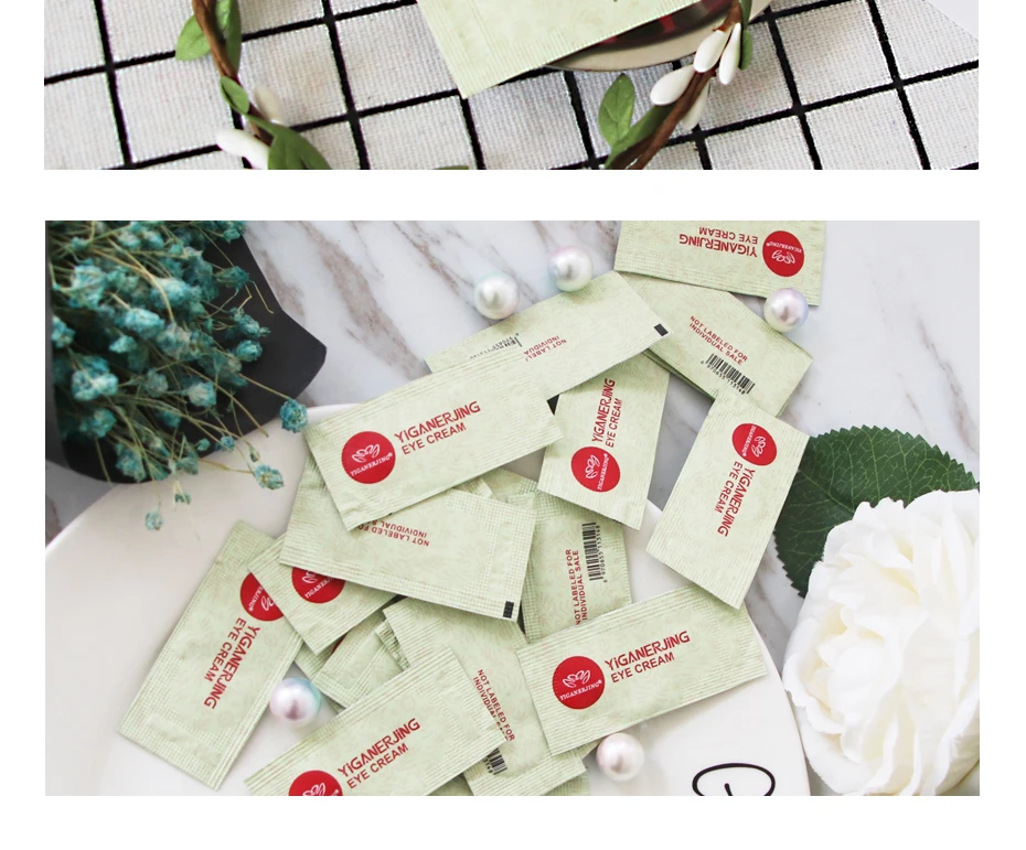 

50pcs YIGANERJING Anti Aging Eye Cream Ageless Eye Cream Serum Instantly Puffiness Wrinkle Remove Cream With Box