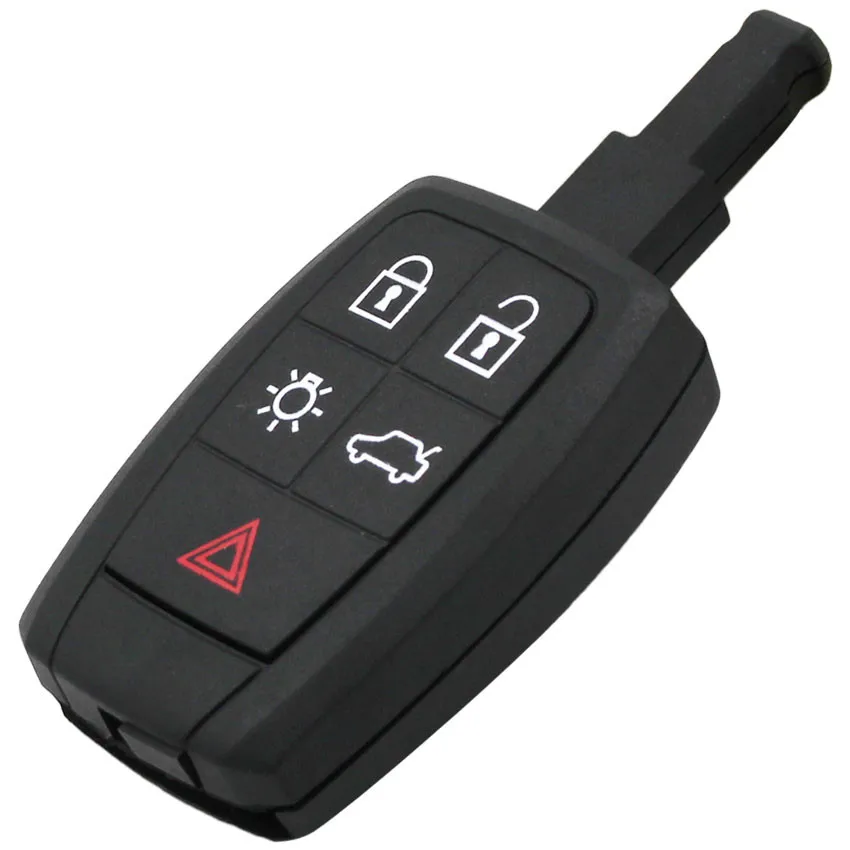 KEYECU дистанционного ключа автомобиля оболочки чехол Fob 5 Кнопка для Volvo C30 C70 S40 V50 2008 2009 2010 2011 FCC: KR55WK49259 с вставным лезвием