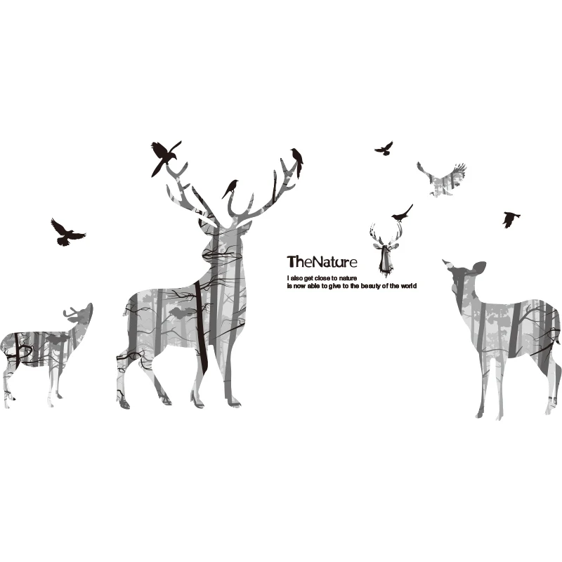 [SHIJUEHEZI] карта мира настенные наклейки DIY Moose с животными для дома детской комнаты