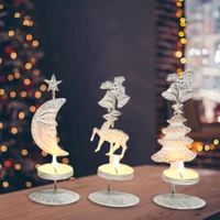 white vintage christmas candle holders tea light christmas decorations classic candles iron stand wax candles xmas candlestick