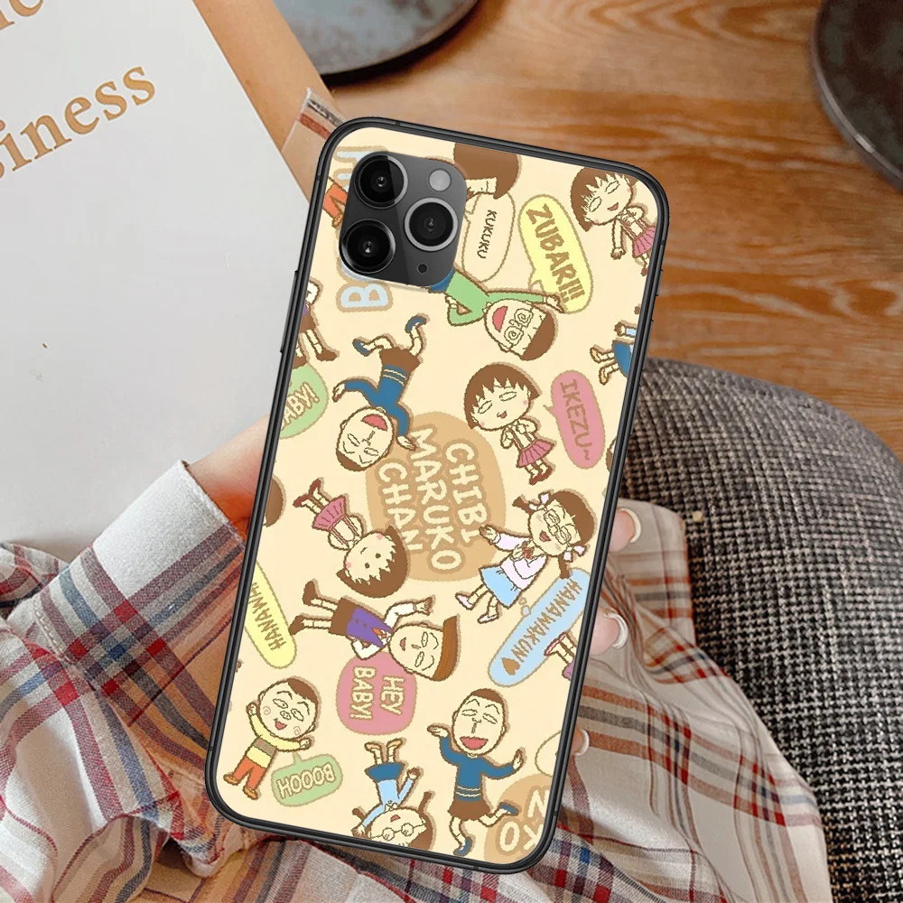 Мультяшный чехол Chibi Maruko Chan для iphone 5 5S SE 2 6 6S 7 8 11 12 Mini Plus X XS XR Pro Max black art coque luxury prime |