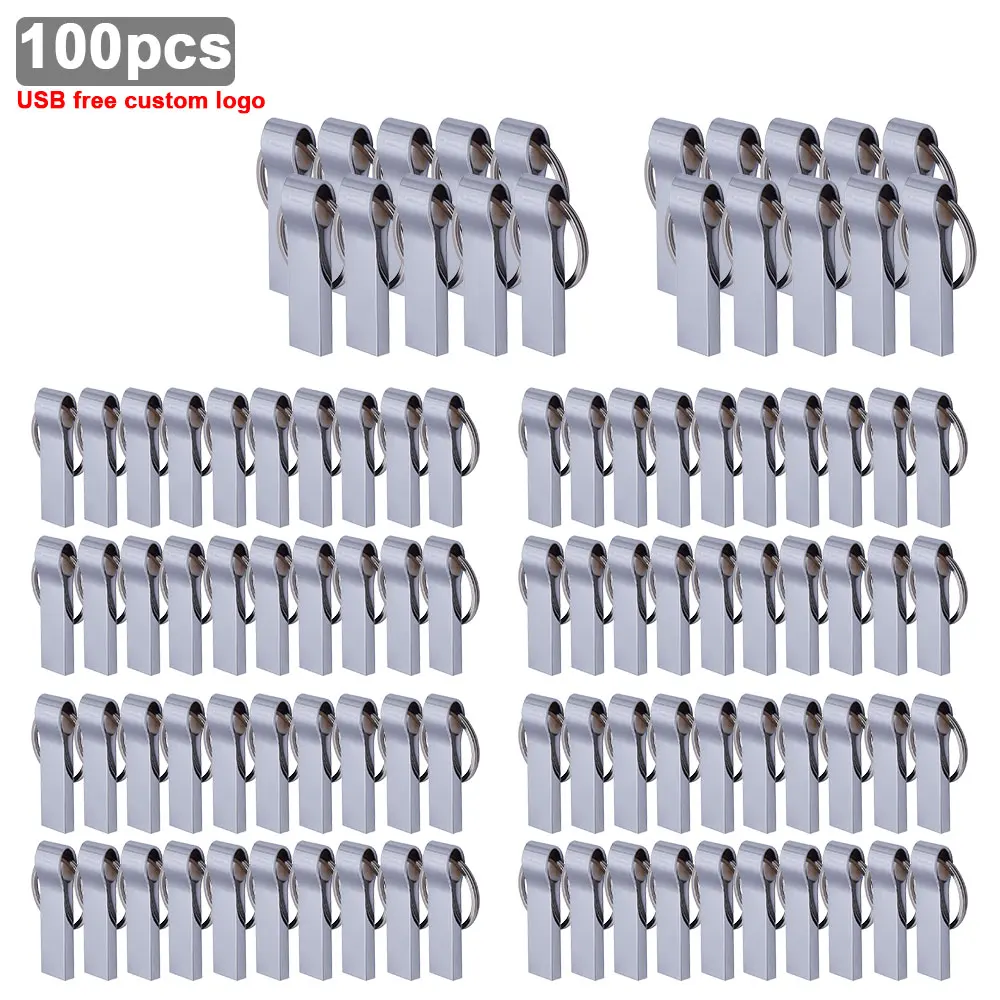 

100pcs free logo metal 4gb 8GB 16GB 32GB 64GB128gb Flash Memory Pen Drive USB2.0 Flash Drives Sticks Pendrives U Disk flash disk