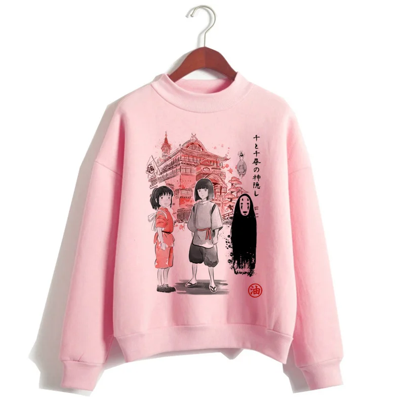 Толстовка totoro Spirit Away Женская Смешной розовый свитшот с японским мультяшным