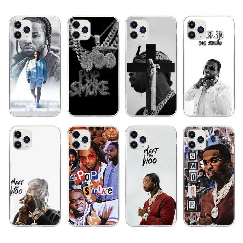 

Pop Smoke Phone Case For IPhone 13 Mini 12 11 Pro Max Xs Xr X 7 8 Plus Se 2020 Transparent Cover