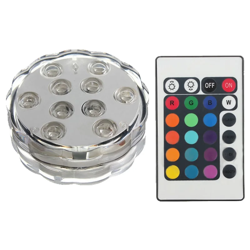 Разноцветная погружная свеча RGB с 10 светодиодами + пульт дистанционного