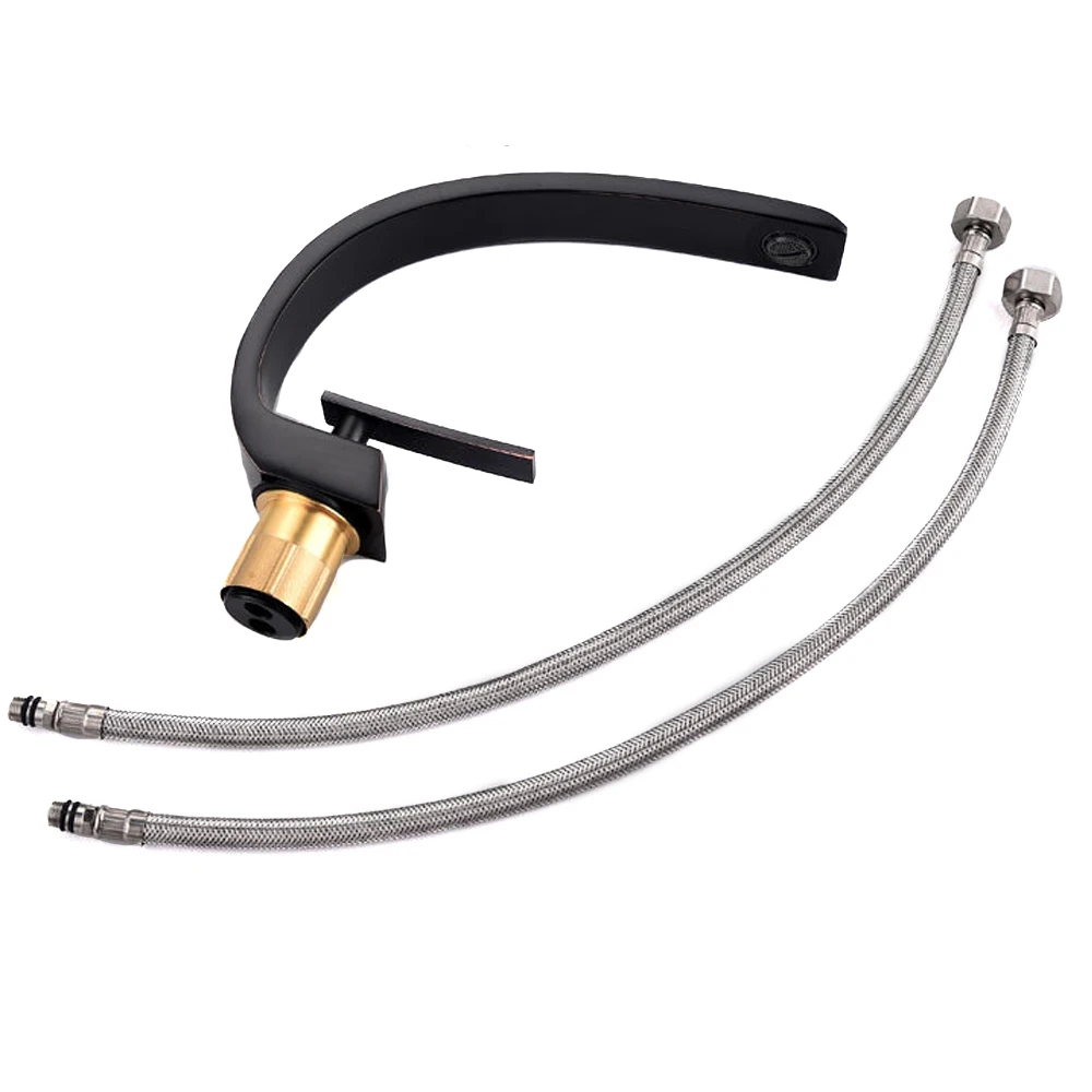 Ванная комната черное покрытие смеситель для раковины все медные горячей