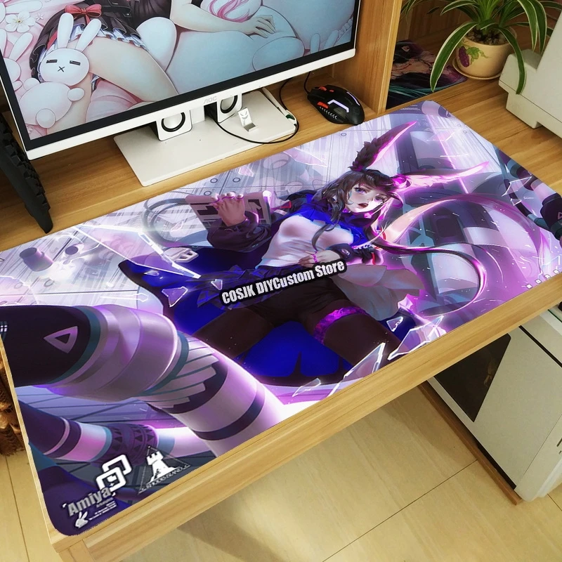 

Популярный нескользящий коврик для мыши в стиле аниме, высокой четкости, с изображением рыцарей амии, большой Настольный коврик для клавиат...