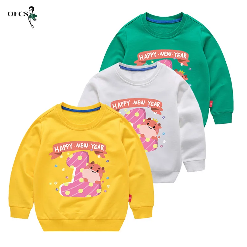 

С Новым годом! Детские толстовки, одежда на заказ, Детские Мультяшные толстовки, футболка для малышей для мальчиков и девочек, популярная сп...