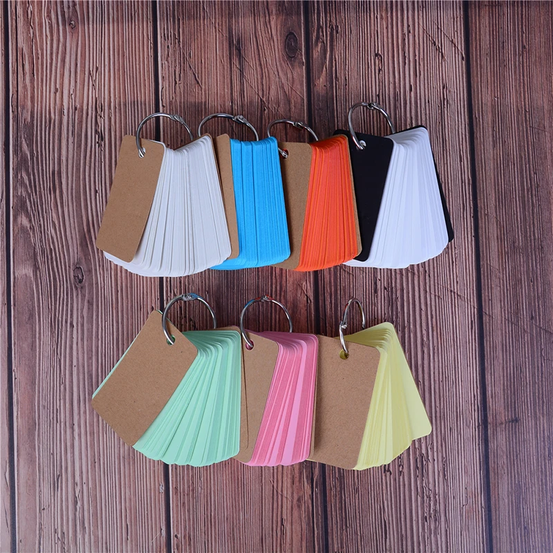 

Iron Ring Loose-leaf Memo Pad Empty Page Blank Kraft Paper Notepad Word Study Card Portable Notes 7 Styles DIY Notepad