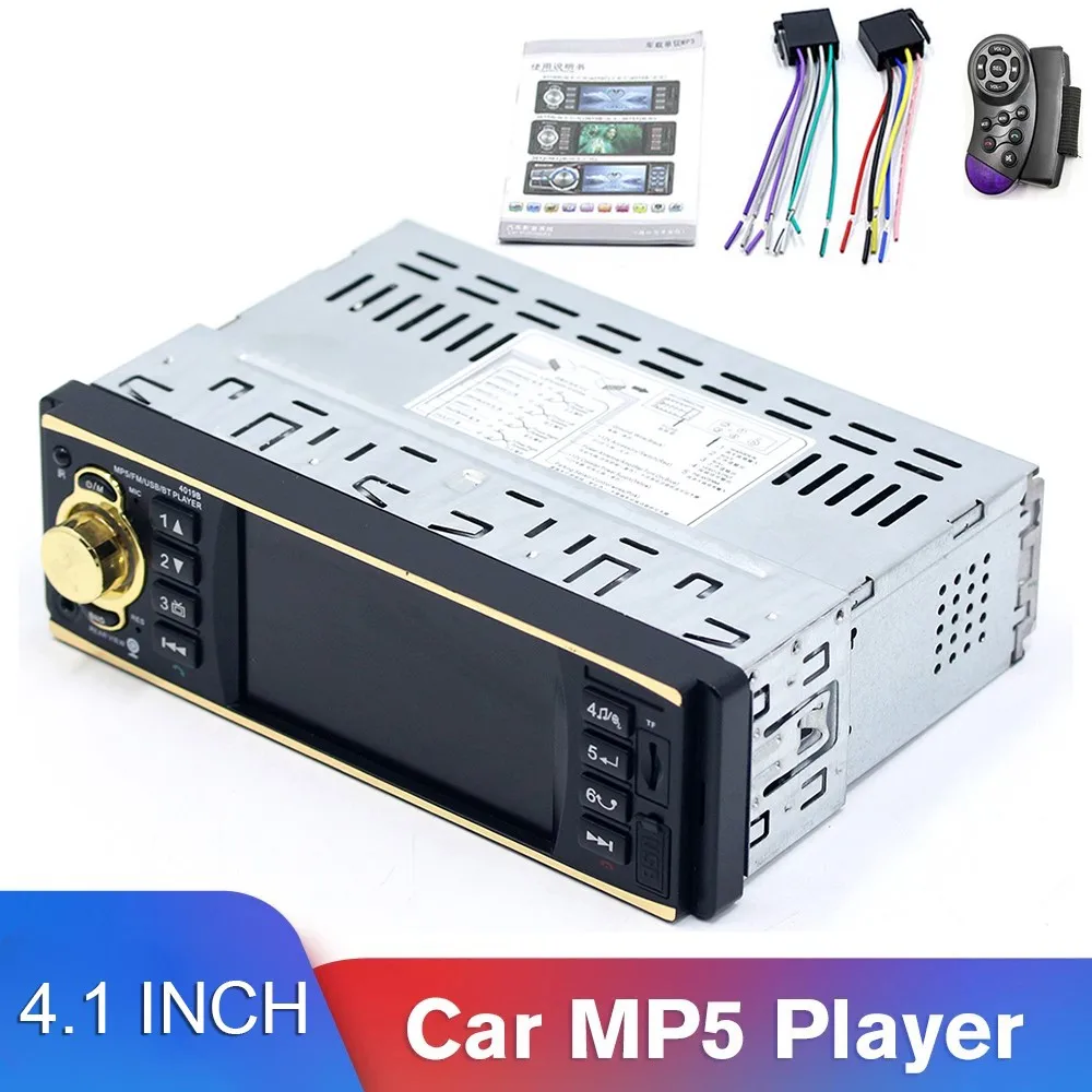

4.1 Inch 1 DIN Auto MP5 Player FM Stereo Bluetooth-Compatible Hands Free Car Radio with USB Steering Wheel Cassette Controller