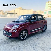 bburago 124 fiat 500l yellow simulation alloy car model crafts decoration collection toy tools gift