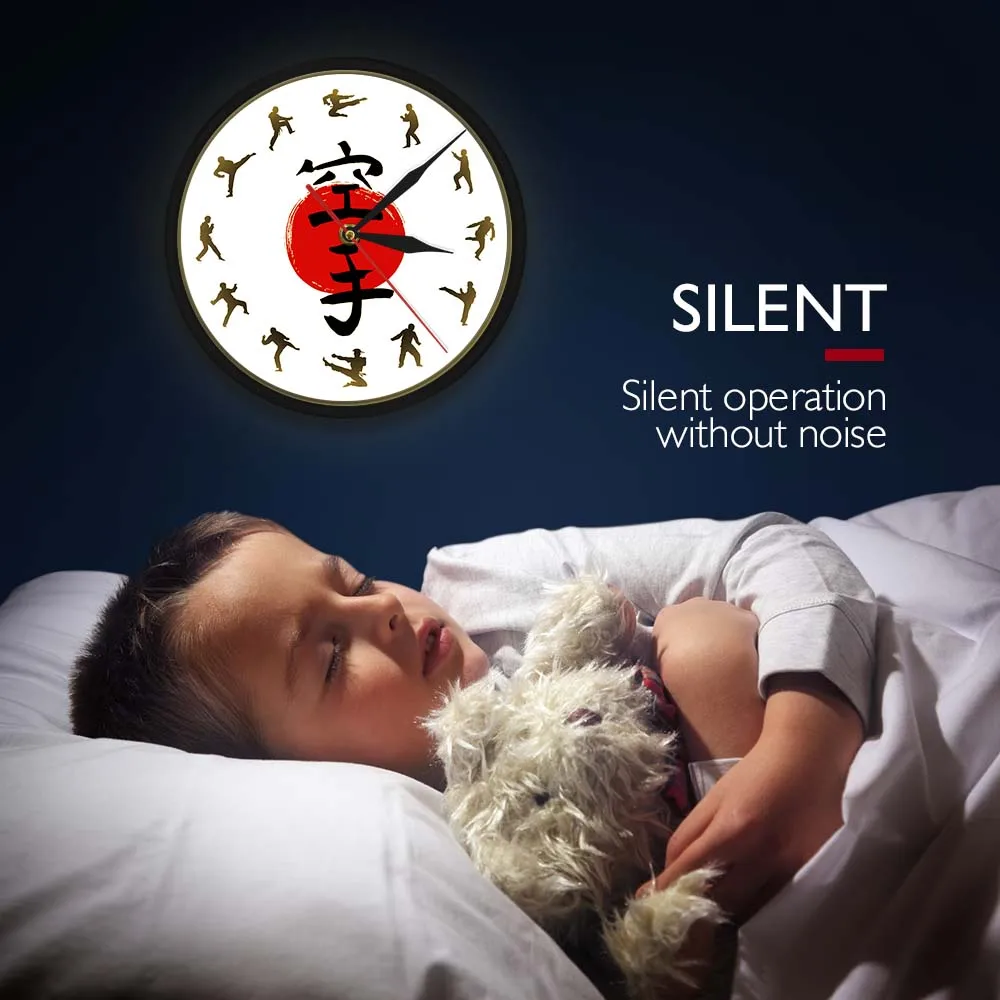 Настенные часы Fistfight с металлической рамкой светодиодсветодиодный силуэты